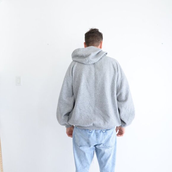 Vintage Great Canadian Rugged Wear Soft Fleece Hooded Pullover Gray Sweatshirt - Picture 2 of 9